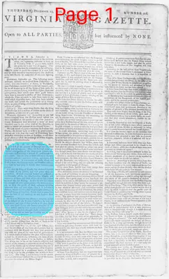 Page thumbnail for The Virginia Gazette
