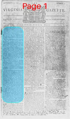 Page thumbnail for The Virginia Gazette