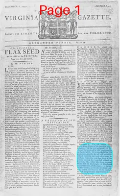 Page thumbnail for The Virginia Gazette