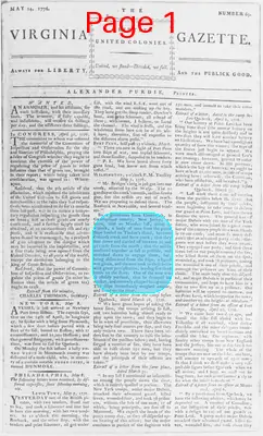Page thumbnail for The Virginia Gazette