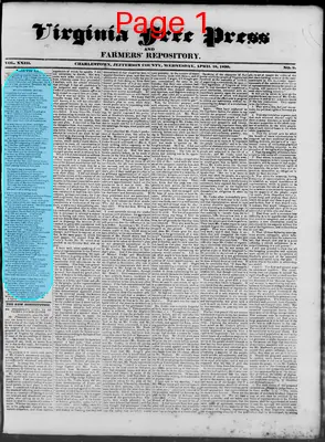 Page thumbnail for Virginia Free Press & Farmers' Repository