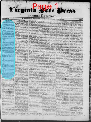 Page thumbnail for Virginia Free Press & Farmers' Repository