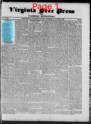 Page thumbnail for Virginia Free Press & Farmers' Repository