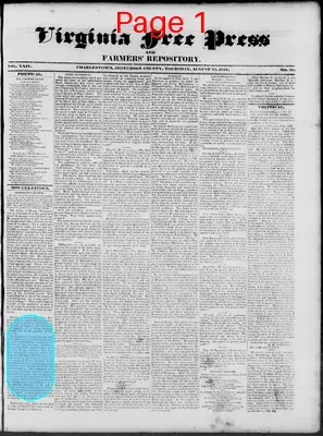 Page thumbnail for Virginia Free Press & Farmers' Repository