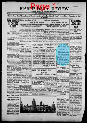 Page thumbnail for Bisbee Daily Review