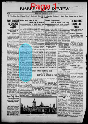 Page thumbnail for Bisbee Daily Review