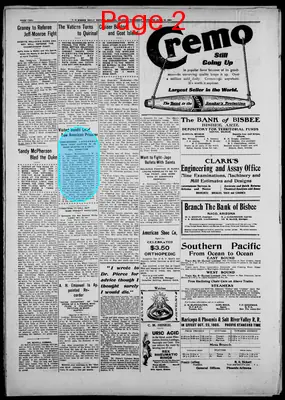 Page thumbnail for Bisbee Daily Review