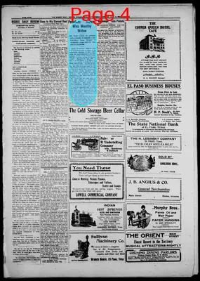 Page thumbnail for Bisbee Daily Review