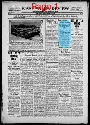 Page thumbnail for Bisbee Daily Review