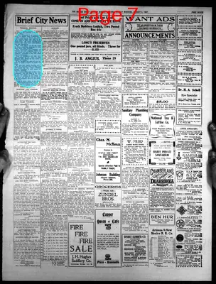 Page thumbnail for Bisbee Daily Review