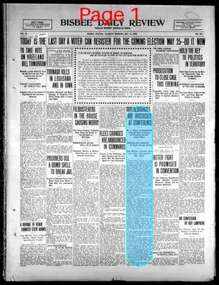 Page thumbnail for Bisbee Daily Review
