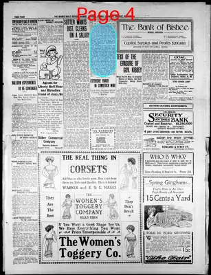 Page thumbnail for Bisbee Daily Review