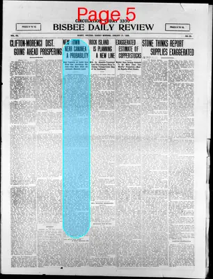 Page thumbnail for Bisbee Daily Review