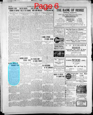 Page thumbnail for Bisbee Daily Review