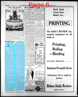 Page thumbnail for Bisbee Daily Review