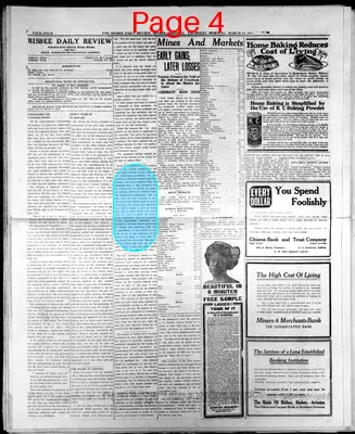 Page thumbnail for Bisbee Daily Review