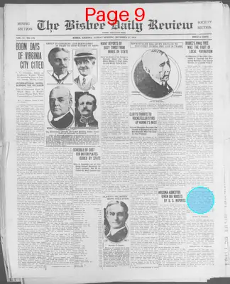 Page thumbnail for Bisbee Daily Review