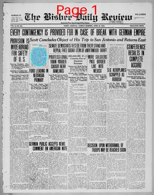 Page thumbnail for Bisbee Daily Review