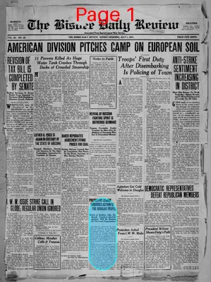 Page thumbnail for Bisbee Daily Review