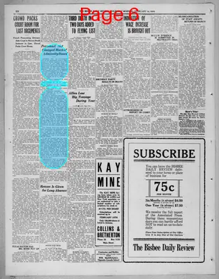Page thumbnail for Bisbee Daily Review