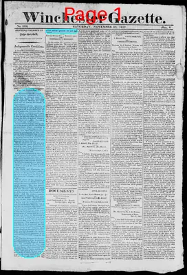 Page thumbnail for Winchester Gazette