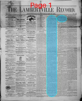 Page thumbnail for The Lambertville Record