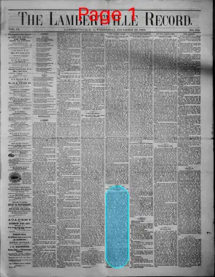 Page thumbnail for The Lambertville Record