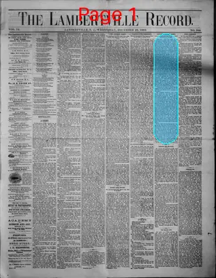 Page thumbnail for The Lambertville Record