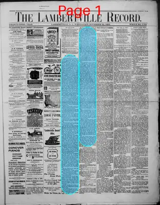 Page thumbnail for The Lambertville Record