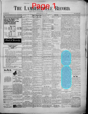 Page thumbnail for The Lambertville Record