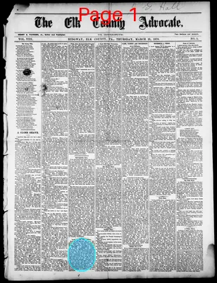 Page thumbnail for The Elk County Advocate