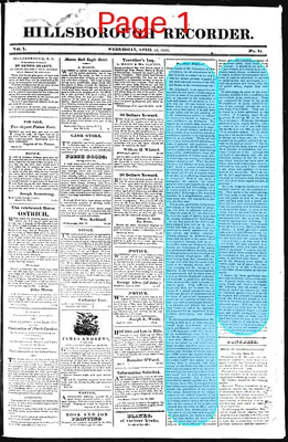 Page thumbnail for The Hillsborough Recorder