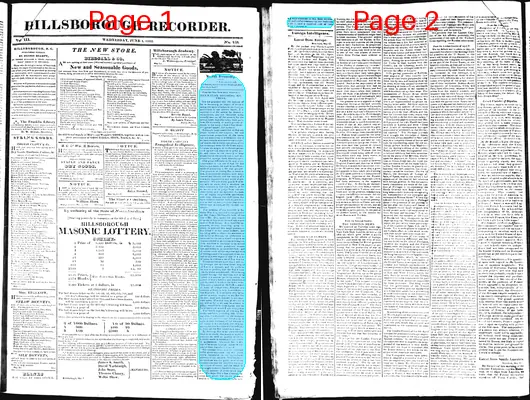 Page thumbnail for The Hillsborough Recorder