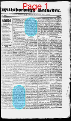 Page thumbnail for The Hillsborough Recorder