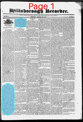 Page thumbnail for The Hillsborough Recorder