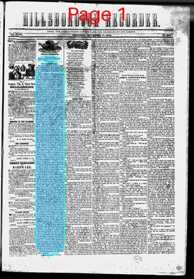 Page thumbnail for The Hillsborough Recorder