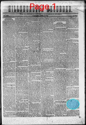 Page thumbnail for The Hillsborough Recorder