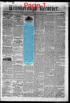 Page thumbnail for The Hillsborough Recorder