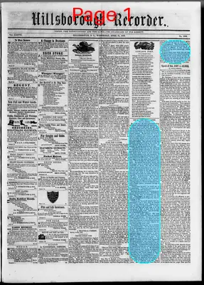 Page thumbnail for The Hillsborough Recorder