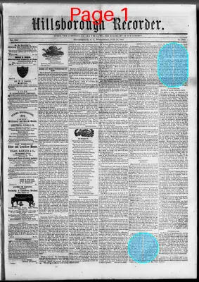 Page thumbnail for The Hillsborough Recorder