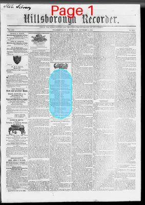 Page thumbnail for The Hillsborough Recorder