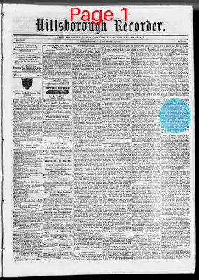 Page thumbnail for The Hillsborough Recorder
