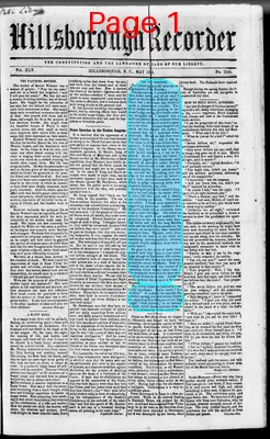Page thumbnail for The Hillsborough Recorder