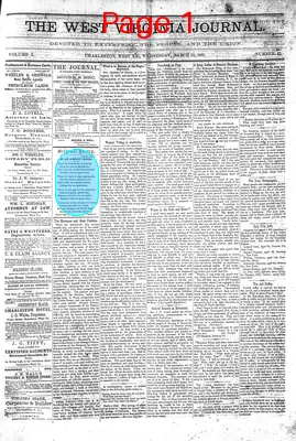Page thumbnail for The West Virginia Journal