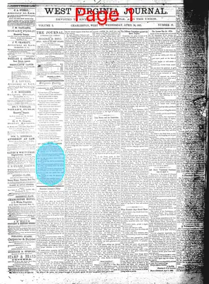 Page thumbnail for The West Virginia Journal