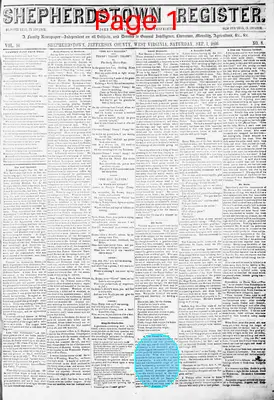 Page thumbnail for Shepherdstown Register