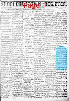 Page thumbnail for Shepherdstown Register