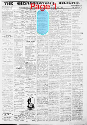 Page thumbnail for Shepherdstown Register