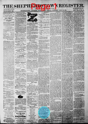 Page thumbnail for Shepherdstown Register