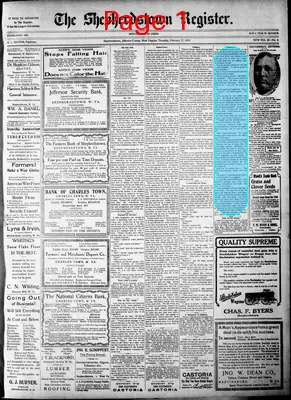 Page thumbnail for Shepherdstown Register